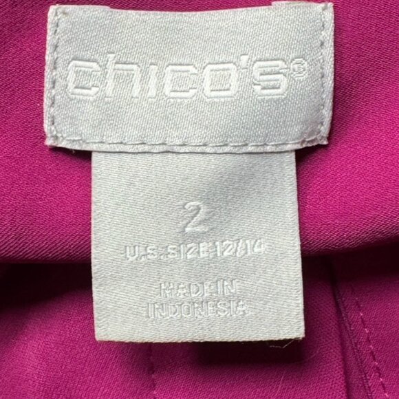 Chico's MSRP $82  Top Blouse Buttons V-neck Long Sleeve U.S. Large Purple NEW - Picture 3 of 7